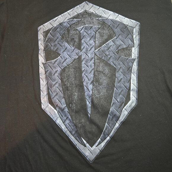 WWE Roman Reigns "Hit Hard, Hit Often" Short Sleeve Black T-Shirt Men's Size XL - Picture 2 of 5